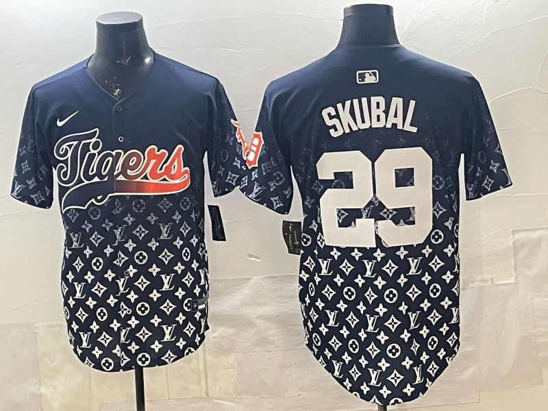 Men 2026 Detroit Tigers #29 Skubal Blue Game Nike MLB Jersey 01->detroit tigers->MLB Jersey